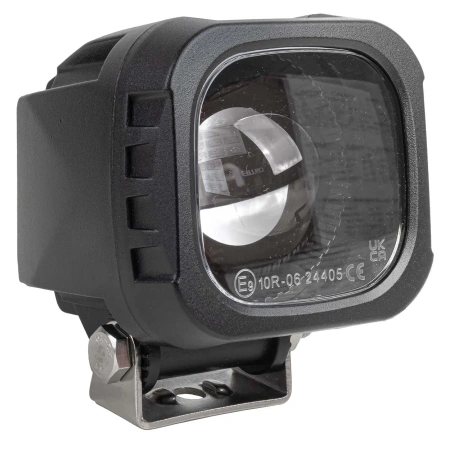 Lampa bezpieczeństwa LED do wózka widłowego – niebieska strzałka kierunku jazdy, 15W, 10–80V, IP6K9K, AMIO-04866