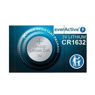 Bateria CR1632 3 V litowa, ogniwo guzikowe Ø16 × 3,2 mm, 140 mAh, everActive
