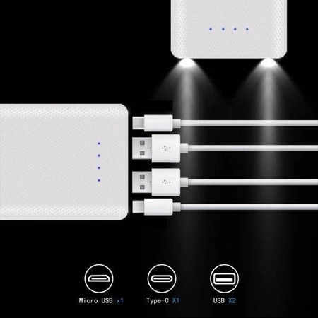 Obudowa PowerBank na 8 akumulatorów 18650, USB-C, microUSB, kolor czarny