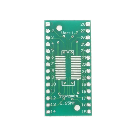 Adapter płytkowy SOP28 / SSOP28 na DIP28 do prototypowania układów SMD, PU04