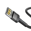 Kabel Lightning - USB 1m, 2.4A, dwustronny, szaro-czarny, Baseus Cafule