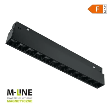 Reflektor szynowy magnetyczny liniowy 12W 960lm 4000K czarny M-LINE