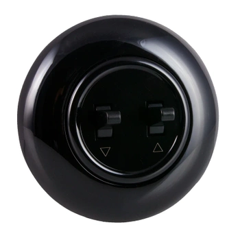 Włącznik żaluzjowy / roletowy z ramką, montaż podtynkowy, kolor czarny Retro Vintage Loft