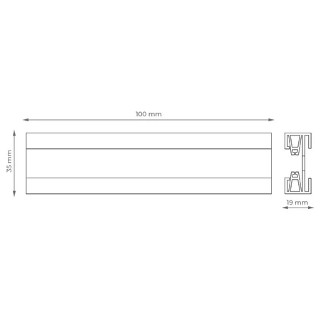 Zestaw oświetlenia szynowego X-LINE: 3 reflektory GU10, 1m szyny, biały