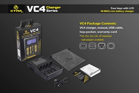 Ładowarka akumulatorów Li-Ion 18650 i innych, Xtar VC4