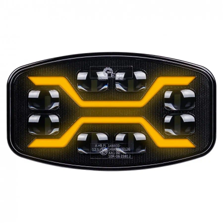 Reflektor drogowy LED samochodowy, 3 funkcje: pozycyjne, drogowe, ostrzegawcze strobo, 54W, 72 LED, L3436