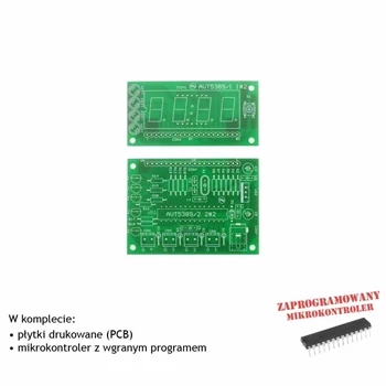 Termometr LED 4-kanałowy z DS18B20 −55 do 125°C - PCB's i mikroprocesor do projektu AVT 5389