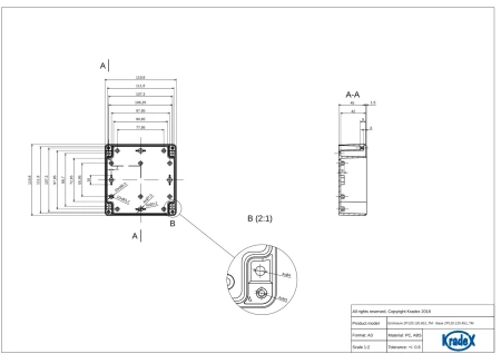 Obudowa hermetyczna ZP120.120.60 jasnoszara ABS