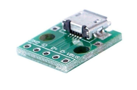 Moduł - gniazdo micro USB B, 11x13mm, do płytki stykowej