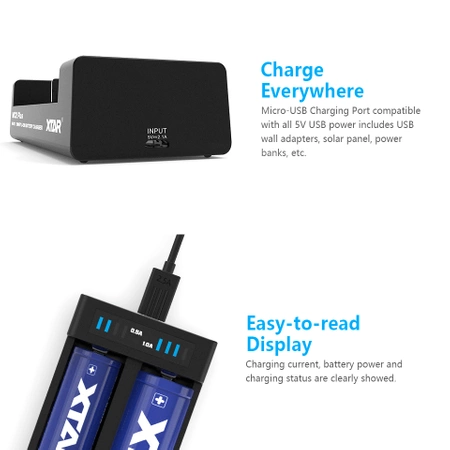 Ładowarka do akumulatorów cylindrycznych Li-ion 18650 Xtar MC2 PLUS