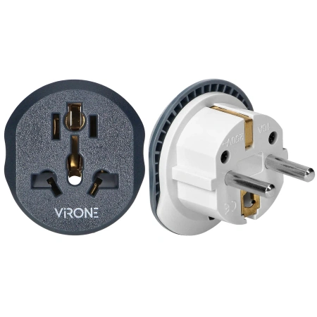 Adapter podróżny Virone TA5 Go To Europe 230V 13A – przejściówka europejska E/F z gniazdem uniwersalnym