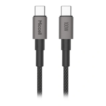 Kabel USB-C - USB-C, 100 W, 1,2 m, czarny, Miccell, MIC-005988
