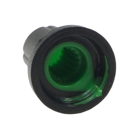 Gałka do potencjometru na oś 6mm - 16x17mm - czarna, zielony znacznik