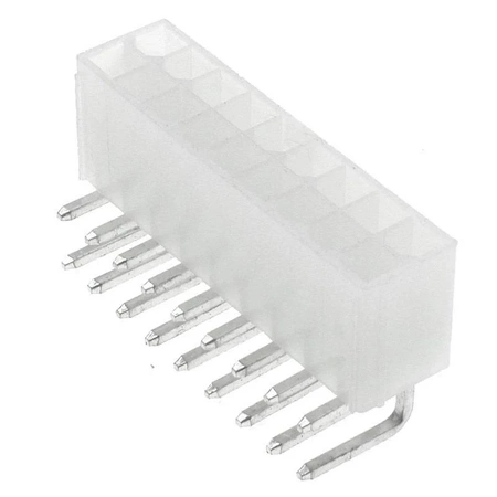 Wtyk ATX 18-stykowy męski kątowy do montażu na PCB, raster 4,20 mm, biały, KWM4505-18R