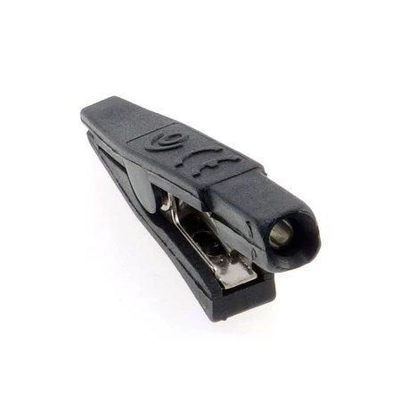 Krokodylek izolowany, rozwarcie 9.7mm, gniazdo 2mm, zielony