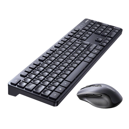 Zestaw bezprzewodowy: klawiatura i mysz ergonomiczna 2,4 GHz, 4000 DPI, UGREEN MK006