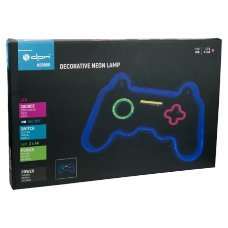 Neon LED "gamepad", dekoracja LED 41x27,5cm zasilanie z baterii lub USB