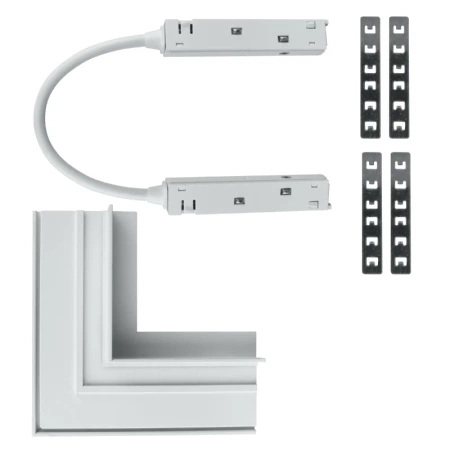 Łącznik kątowy do szyny magnetycznej wewnętrzny podtynkowy biały M-LINE