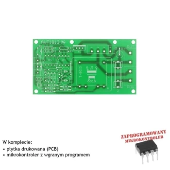 Regulator wentylatora z silnikiem klatkowym, PCB i mikroprocesor do projektu AVT1813