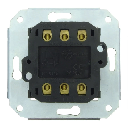 Włącznik światła krzyżowy obrotowy ceramiczny, okrągły z ramką, podtynkowy biały Ceramic Loft