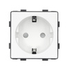 Gniazdo elektryczne pojedyncze Schuko - szklana ramka - białe - Tawoia Glass