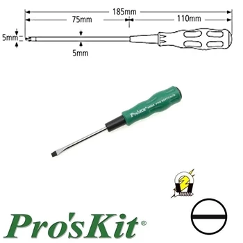 Wkrętak płaski 5 mm Pro-Soft, długość 185 mm, ProsKit 89402A