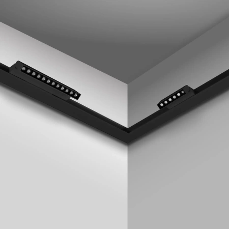 Łącznik kątowy do szyny magnetycznej pionowy natynkowy czarny M-LINE