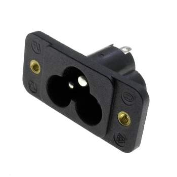 Gniazdo zasilania AC, koniczynka 3 pin, do obudowy, przykręcane