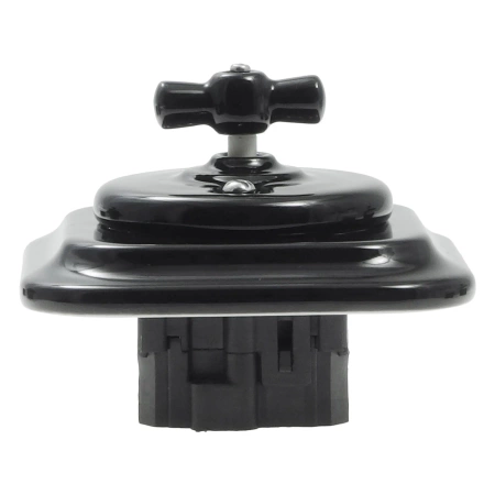 Włącznik światła krzyżowy obrotowy ceramiczny, kwadratowy z ramką, podtynkowy czarny Ceramic Loft