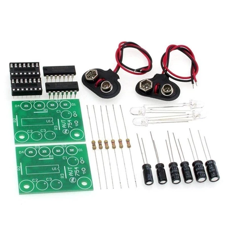 Kolorowa migotka LED z dwoma generatorami CMOS 40106 - KIT AVT 754