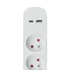 Listwa zasilająca 5 gniazd z USB-A i USB-C FMP5215W DPM, z wyłącznikiem, przewód 1,5 m, biała