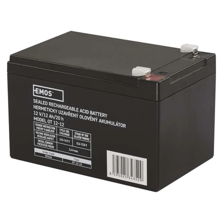 Akumulator AGM bezobsługowy, 12 V, 12 Ah, 151 × 98 × 96 mm, 3,3 kg, EMOS B9656