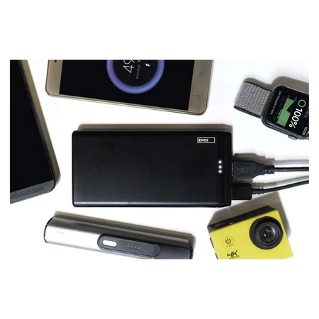 PowerBank 10000mAh 10A, przewód USB-C i micro USB, EMOS ALPHA 10S