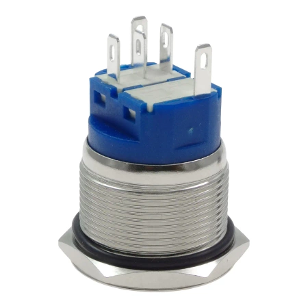 Przycisk wandaloodporny 22mm, monostabilny 2A 250V cyfra "2" klawisz płaski podśw. czerwone 12V