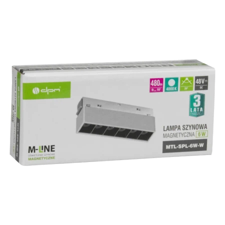 Reflektor szynowy magnetyczny liniowy 6W 480lm 4000K biały M-LINE