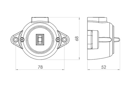 Włącznik światła schodowy, montaż natynkowy, kolor czarny, seria Retro PRL