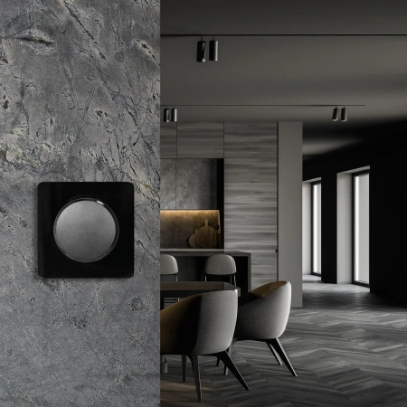 Ramka pojedyncza, szklana, czarna, OVAL Electromalt, OVA1001GB