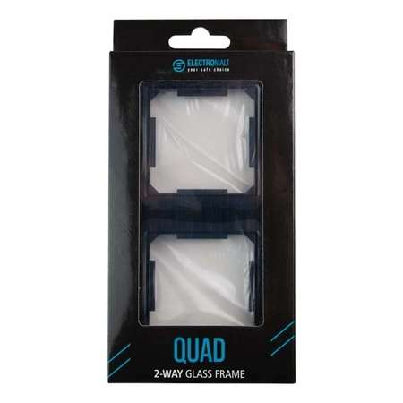 Ramka szklana podwójna, czarna, QUAD