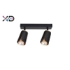 Kinkiet GU10 LED x2 czarny+złoty, XUDO IK262B