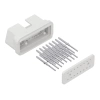 Złącze OBD męskie z pinami i blokadą przewodów, ABS, jasnoszare, Kradex ZOBD CAP PLUG J