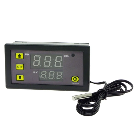 Regulator temperatury W3230, zakres -50 do 120°C, zasilanie 12 V, moduł z sondą