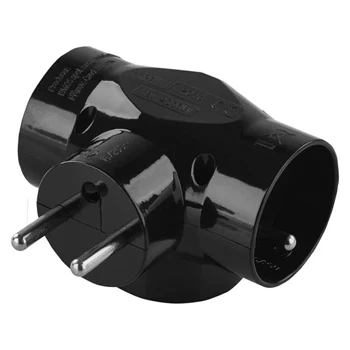 Rozgałęźnik sieciowy 230 V, 3 gniazda, 10 A, czarny, EMOS P0030