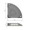 Lampa ostrzegawcza windy czarna 4 LED, 2W, R6, R10, śruby, 12V/24V