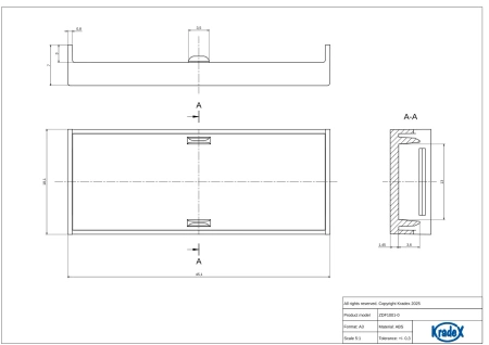 Obudowa modułowa na szynę DIN ZD1001J-B, 90 × 18 × 65 mm, ABS, szara, Kradex