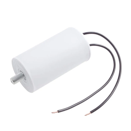Kondensator rozruchowy do silnika 8µF 450VAC, CBB60, przewody, Ø35 × 60 mm