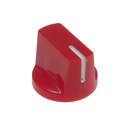 Gałka do potencjometru na oś 6mm - 19x14mm - z bakelitu, czerwona z białym znacznikiem - KN-19-14