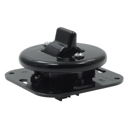 Włącznik światła krzyżowy kołyskowy ceramiczny, okrągły z ramką, podtynkowy czarny Ceramic Loft