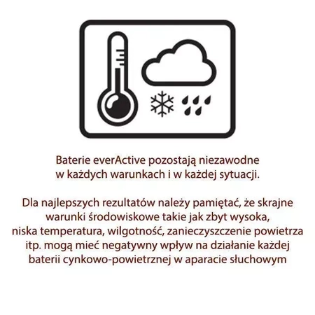 Baterie do aparatów słuchowych everActive ULTRASONIC typ 675 / PR44, 6 sztuk