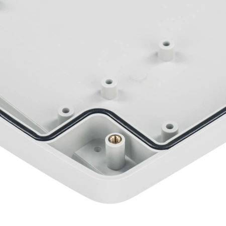 Obudowa 185x145, h=38mm, jasna, uszczelka zalewana + tuleje mosiężne ABS, Z124