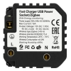 Gniazdko elektryczne z uziemieniem z USB C+C 20W z pomiarem energii (watomierz) ZigBee białe podtynkowe z ramką szklaną - TAWOIA Glass
